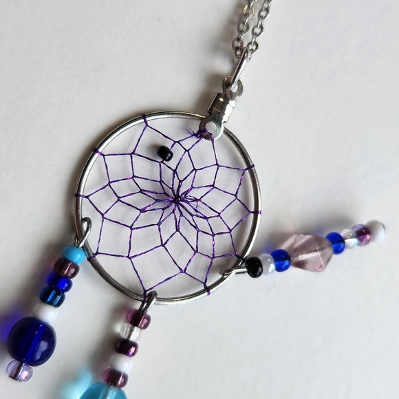 Jewelry - Purple and Silver Dreamcatcher Necklace